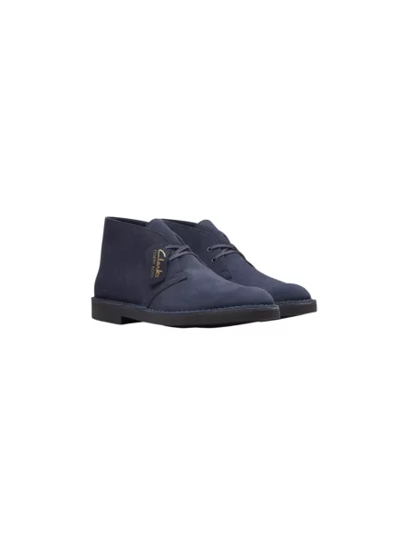 Trzewiki Clarks skórzane eleganckie niebieskie
