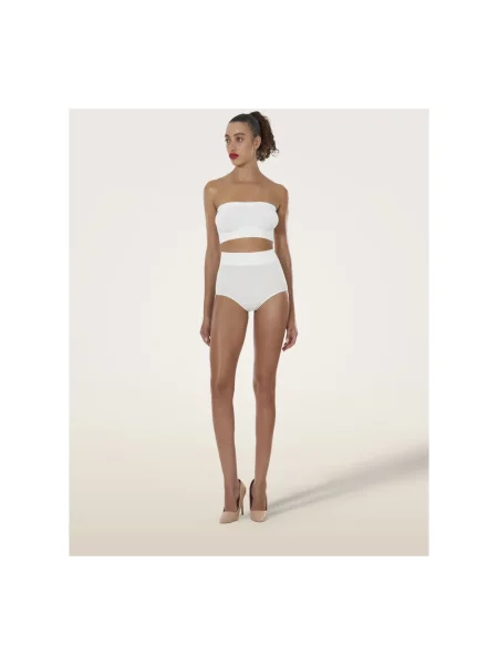 Top Wolford skórzany biały