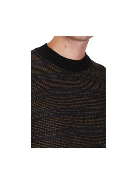 Sweter Hugo Boss wełniany z długim rękawem brązowy