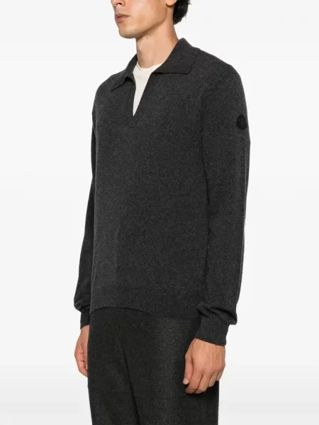 Tricou polo Moncler cu autograf gri