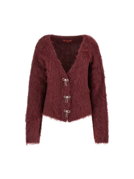 Guess kardigan z dodatkiem alpaki TOMIKO bordowy