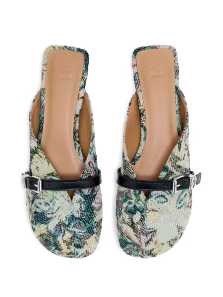 Papuci tip mules Ganni verde