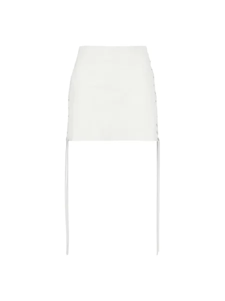Mała mały spódnica skórzana Salvatore Santoro biała