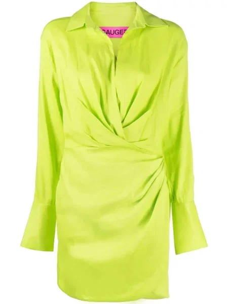 Rochie tip cămașă Gauge81 drapată verde