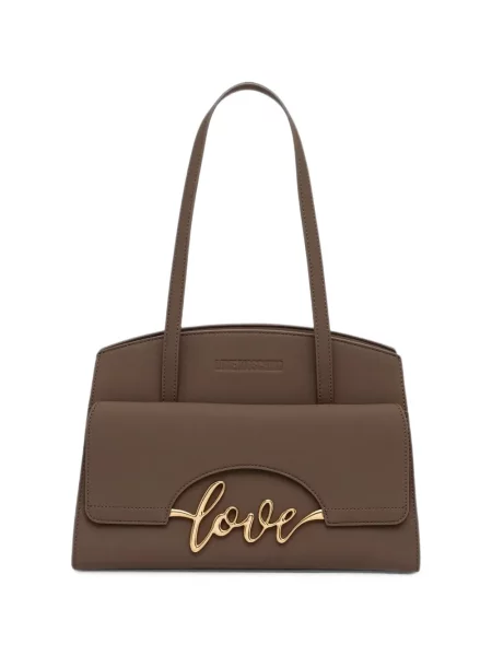 Geantă Love Moschino cu autograf maro