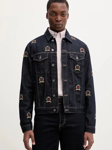 Tommy Jeans geacă jeans bleumarin de tranziție