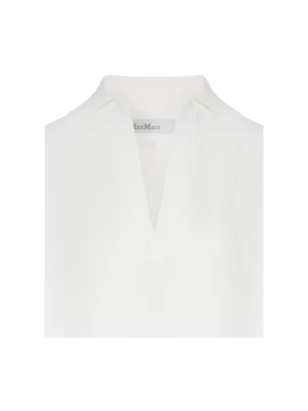 Sweter Max Mara z krepy biały