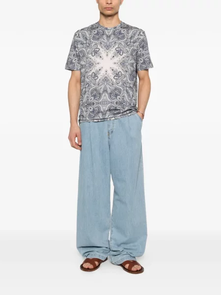Tricou Etro cu imagine cu model paisley albastru