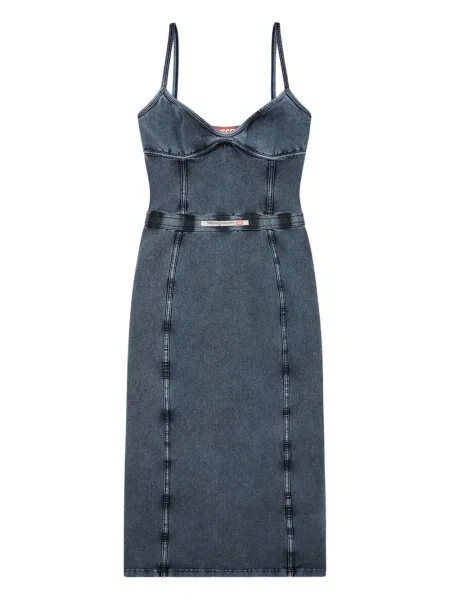 Rochie din denim Diesel până la genunchi de costum negru