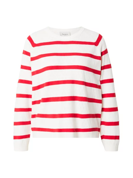 Pepe Jeans Pulover roșu deschis alb