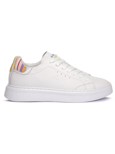 Pantofi Sun68 din piele alb