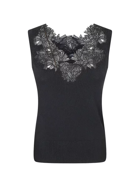 Top Ermanno Scervino din dantelă negru