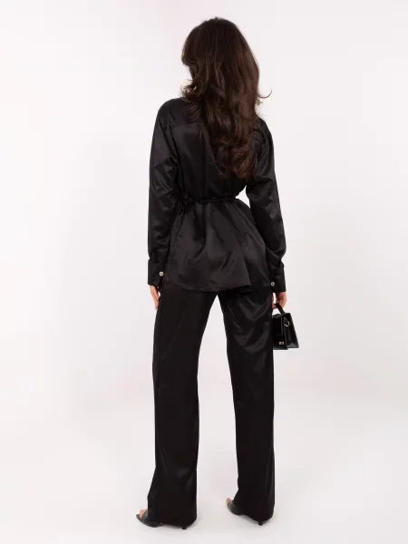 Cămașă Lakerta din satin negru