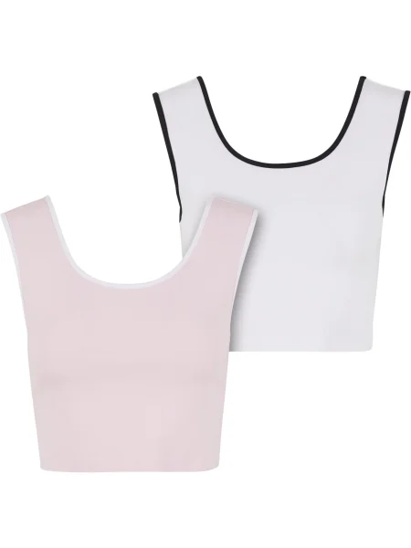Urban Classics Top roza / črna / naravno bela