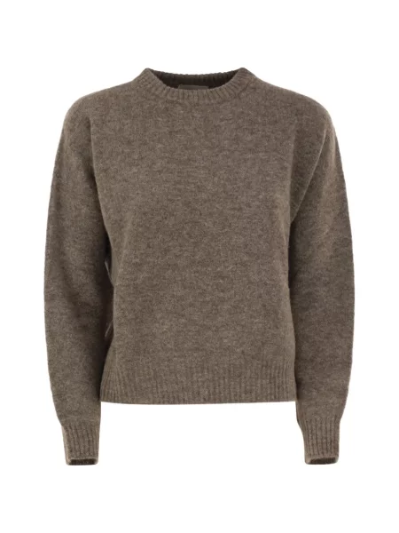 Pulover Weekend Max Mara cu decolteu rotund maro