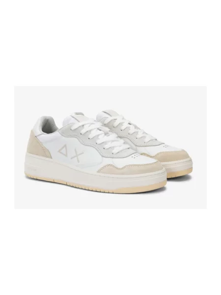 Sneakersy Sun68 skórzane białe