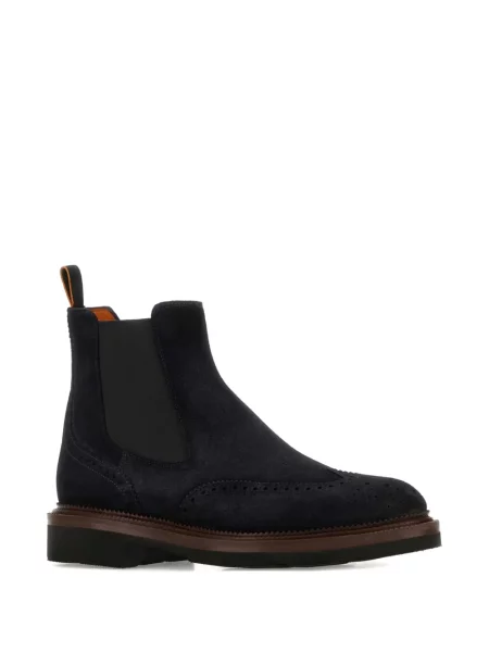 Botine chelsea Santoni din piele de căprioară albastru