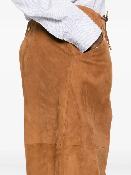Pantaloni Darkpark din piele de căprioară maro