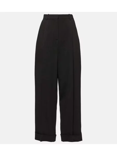 Pantaloni The Row cu talie înaltă negru
