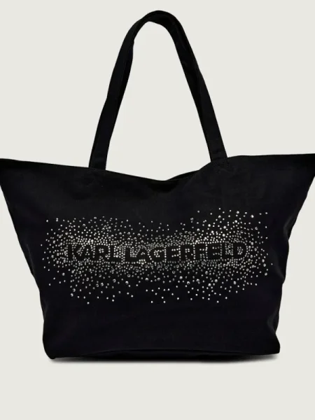 Karl Lagerfeld Shopper táska ESSENTIAL fekete / ezüst fehér