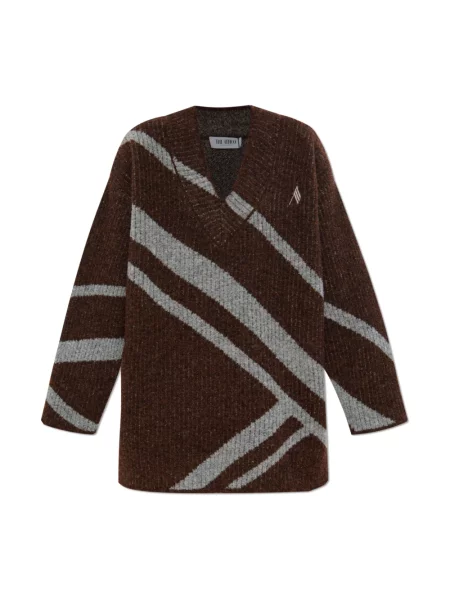 Sweter The Attico wełniany brązowy