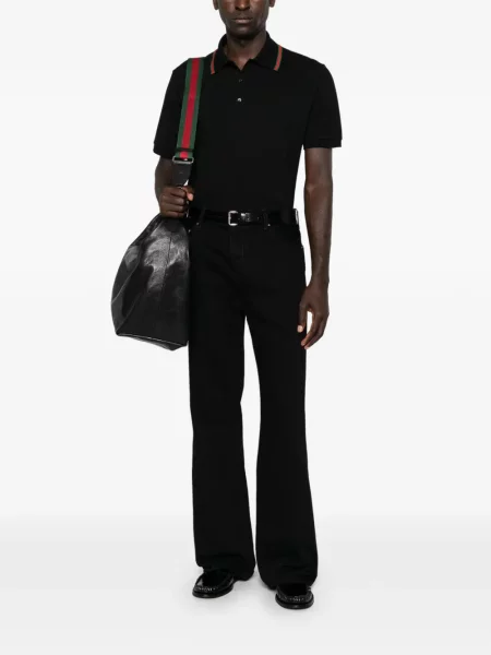 Tricou polo Gucci din jerseu negru