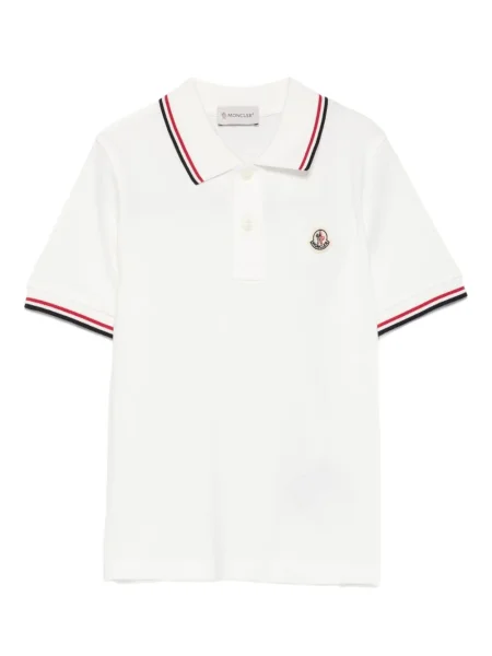 Koszulka polo dziecięca Moncler Enfant biała