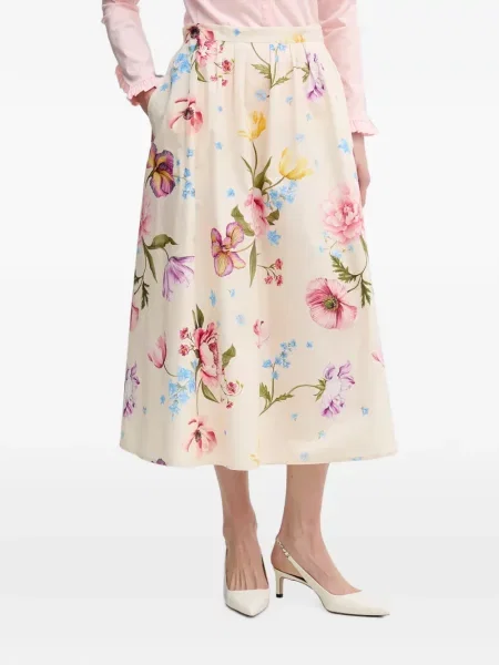Fustă midi Oui cu model floral cu imagine