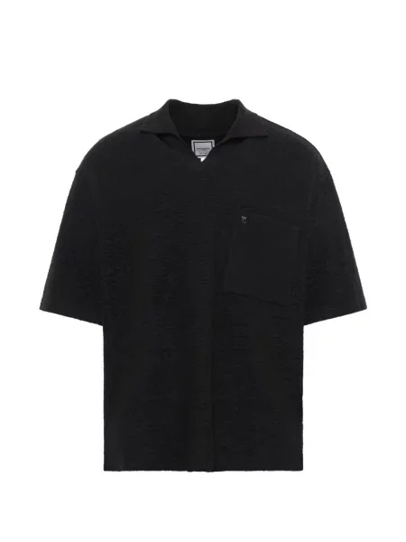 Gulerat scurt tricou polo Wooyoungmi negru
