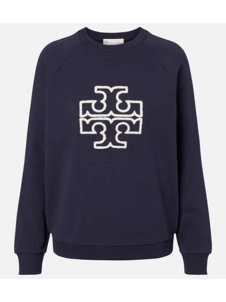 Hanorac Tory Burch din jerseu albastru