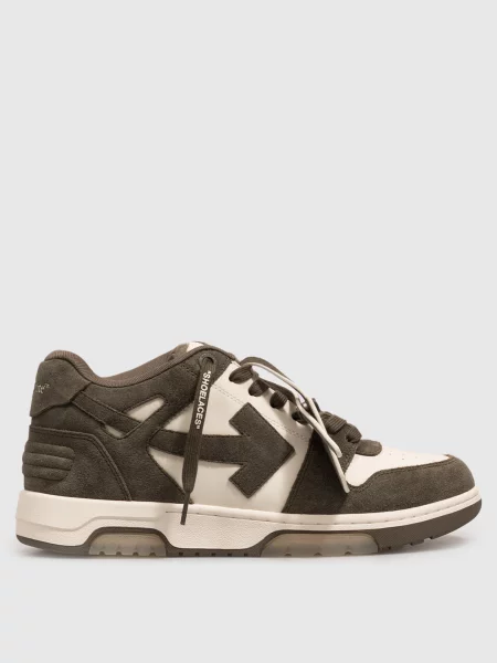 Шкіряні кросівки Out Of Office кольору хакі Off-white