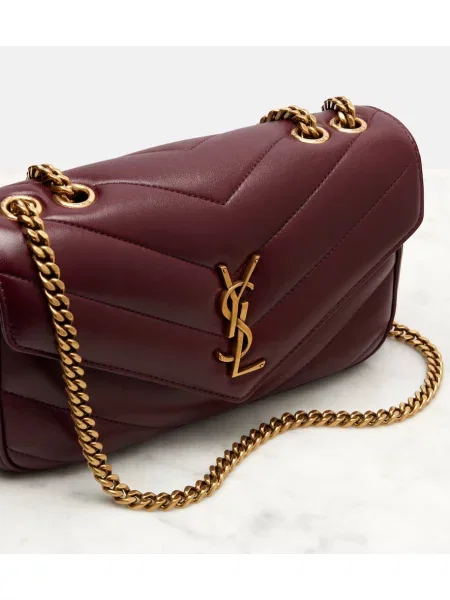 Geanta de piele Saint Laurent din piele bordo