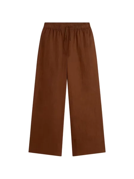 Pantaloni palazzo Tommy Hilfiger cu cordon maro