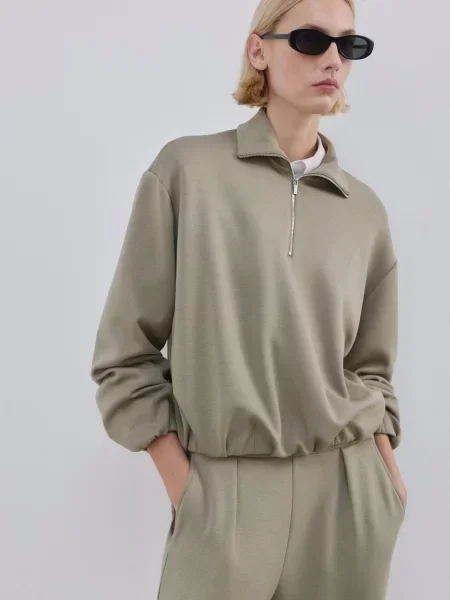 Світшот MANGO віскоза/поліестер бежевий