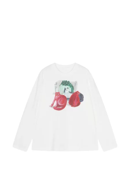 Lung tricou Jnby cu imagine alb