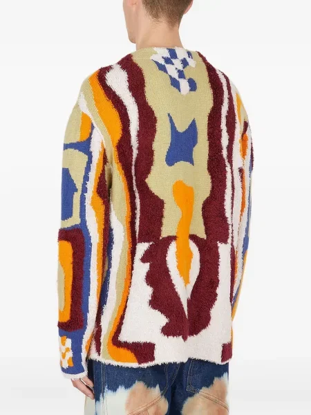 Cardigan The Elder Statesman cu imprimeu abstract alb