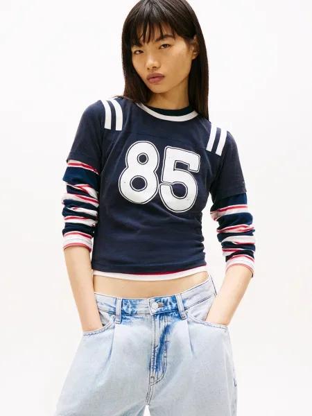 Tommy Jeans Tricou albastru închis alb