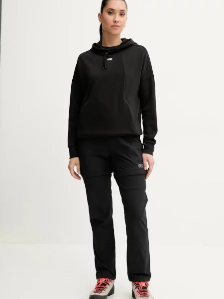 Picture bluza outdoorowa Pluris z kapturem gładka czarny