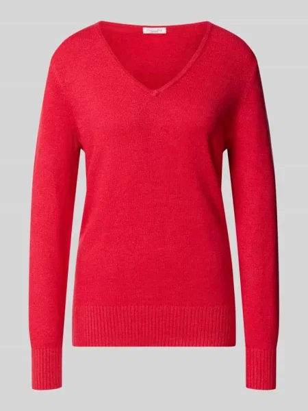 Bluza o kroju regular fit z dodatkiem Christian Berg Woman czerwona