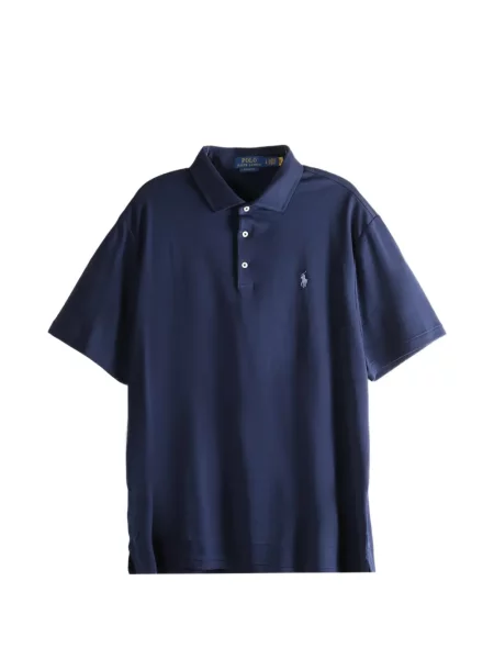 Поло тениска Polo Ralph Lauren с кръгло деколте с принт виолетово
