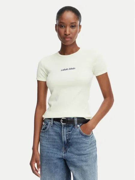 Calvin Klein Jeans T-Shirt Κρεμ