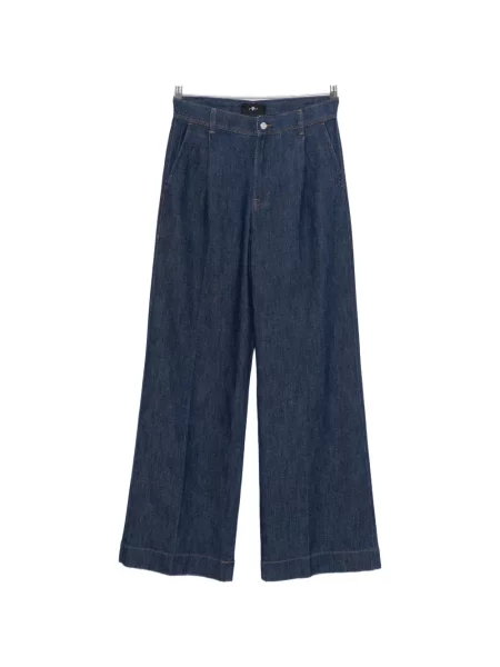 Plisirane traperice 7 For All Mankind plava