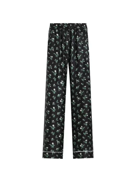 Pantaloni palazzo Dolce & Gabbana cu model floral cu imagine negru