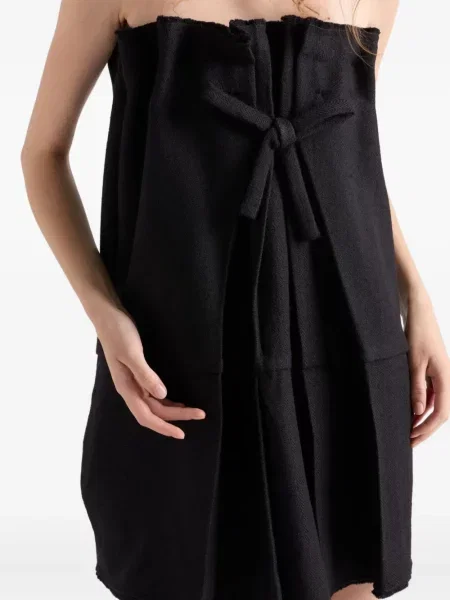 Rochie Prada cu funde plisată de costum negru