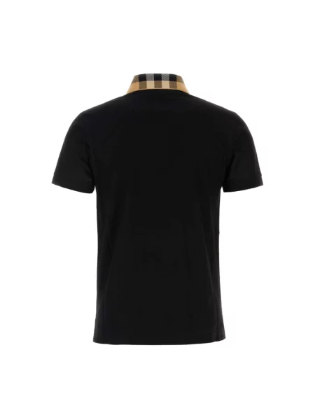 Koszulka polo Burberry z krótkim rękawem czarna