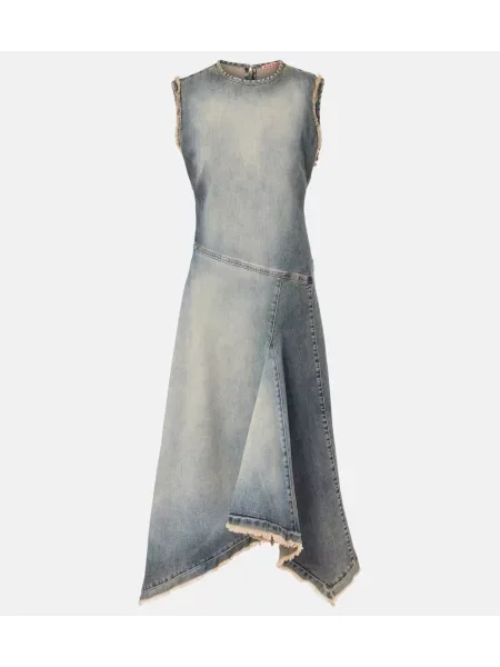 Rochie din denim Acne Studios până la genunchi de costum albastru