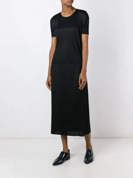 Tricou Pleats Please Issey Miyake negru