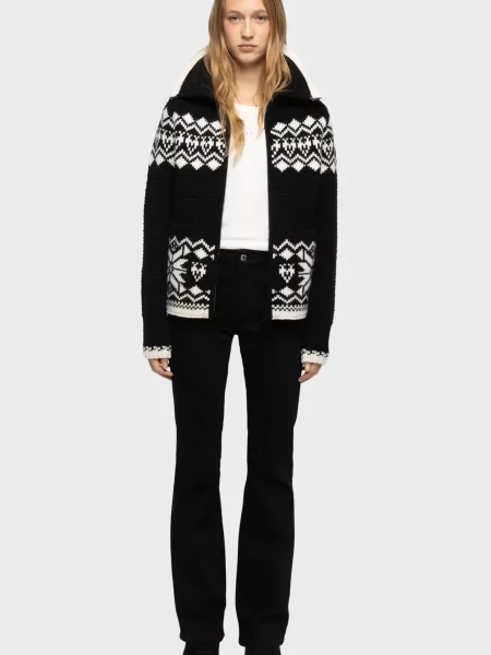 Шерстяной кардиган Zadig&voltaire с принтом черный