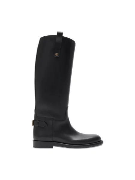 Kozaki Burberry skórzane czarne
