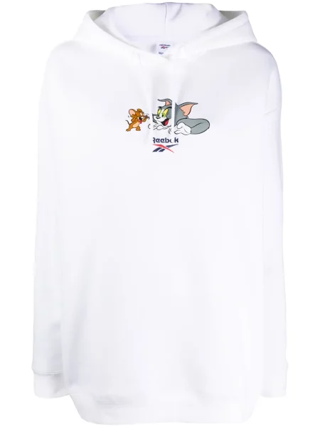 Hanorac cu glugă Reebok alb